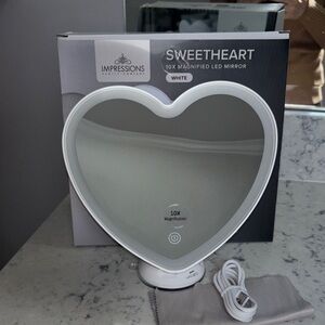 Impressions Vanity Heart-Shaped LED 10x Mirror